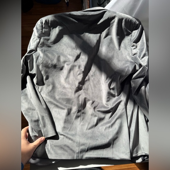 Alfani Men's Slim Fit Solid Velvet Sport Coat Grey 48R - Picture 2 of 10